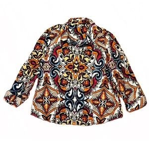 Chicos Floral Blouse Button Up